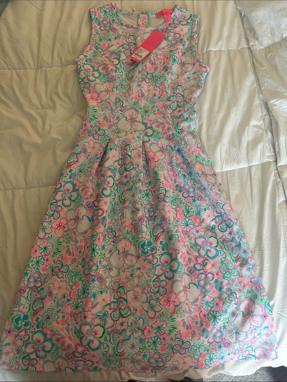 Lilly Pulitzer Pink & Teal Floral Shift Kinsey Dress
